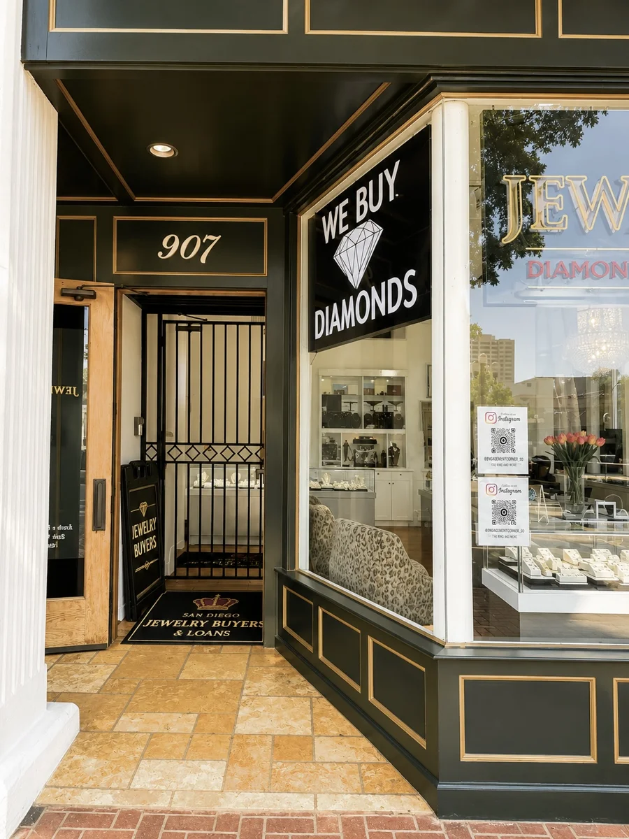 Entrance to San Diego Jewelry Buyers at 907 Sixth Avenue